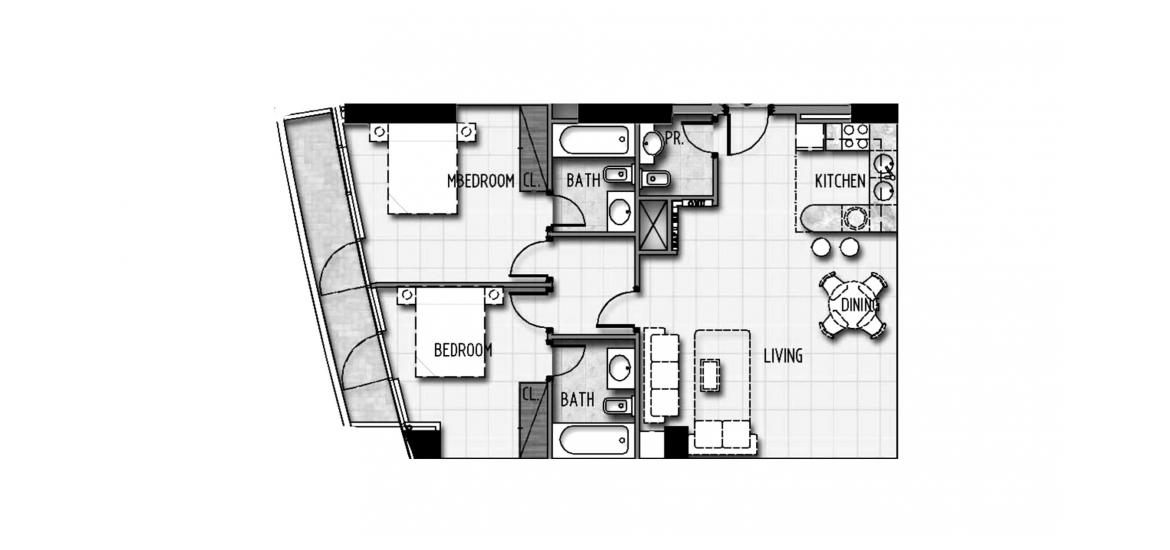 Plan d'étage de l'appartement «178SQM», 2 chambres à MARINA BAY